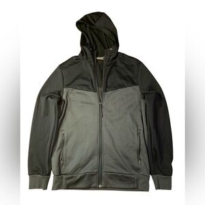 Matrix Men’s Full-Zip Fleece Hoodie - Charcoal & Black - Size Medium